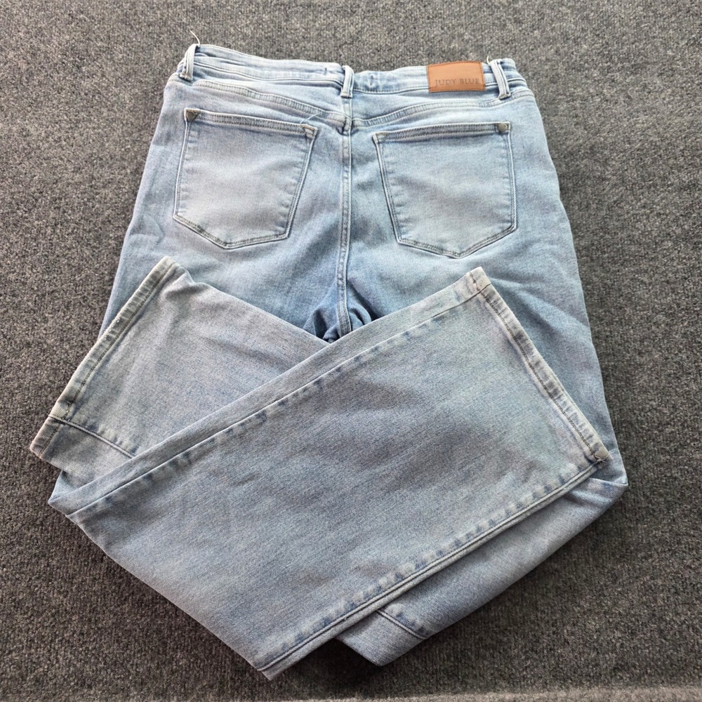 Judy Blue Retro Wide Fit Jeans Light Wash High Rise Stretch Denim 15/32 Womens - Picture 3 of 12